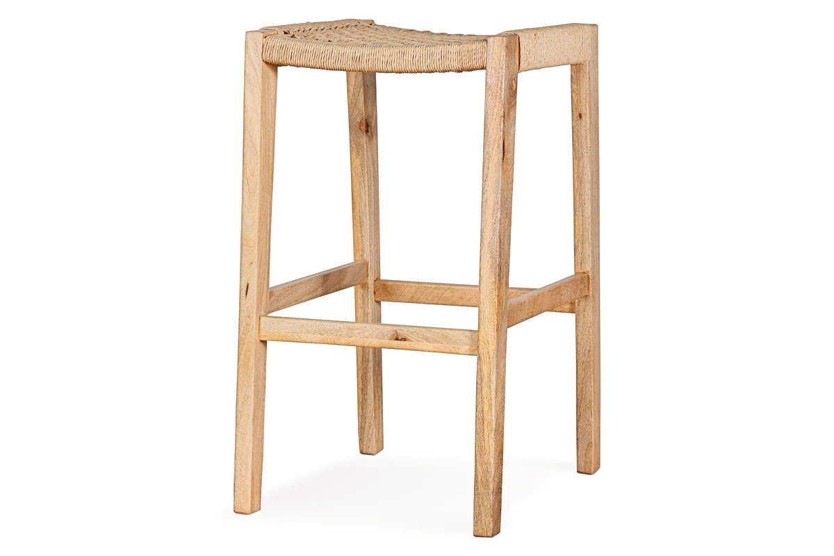 Aamani Mango Wood & Cord Counter Stool - Natural - Image 9