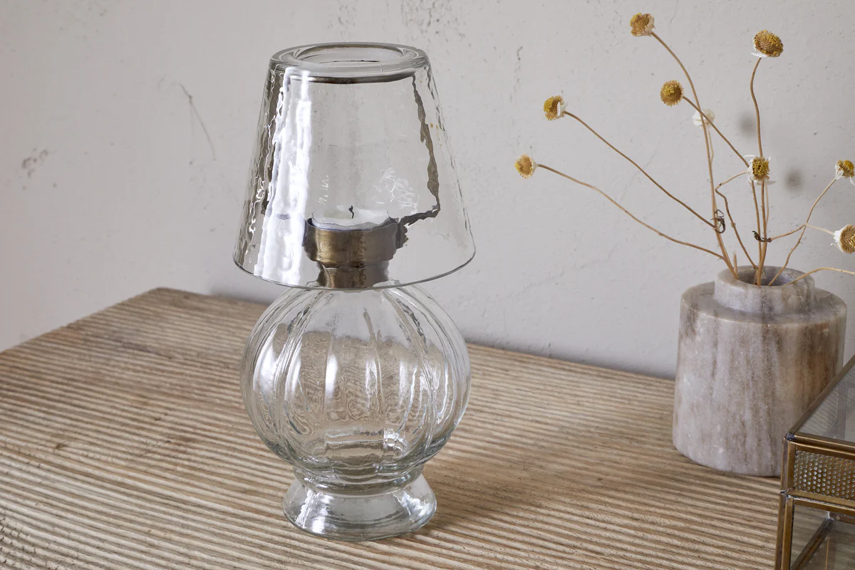 Adesola Glass Tealight Holder Lamp - Clear - Image 4
