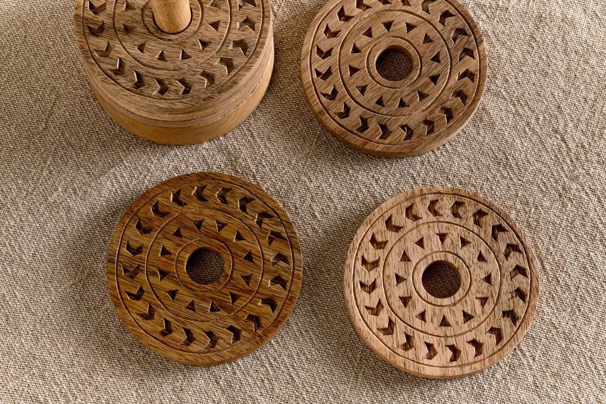 Anali Mango Wood Coasters - Natural - Image 4