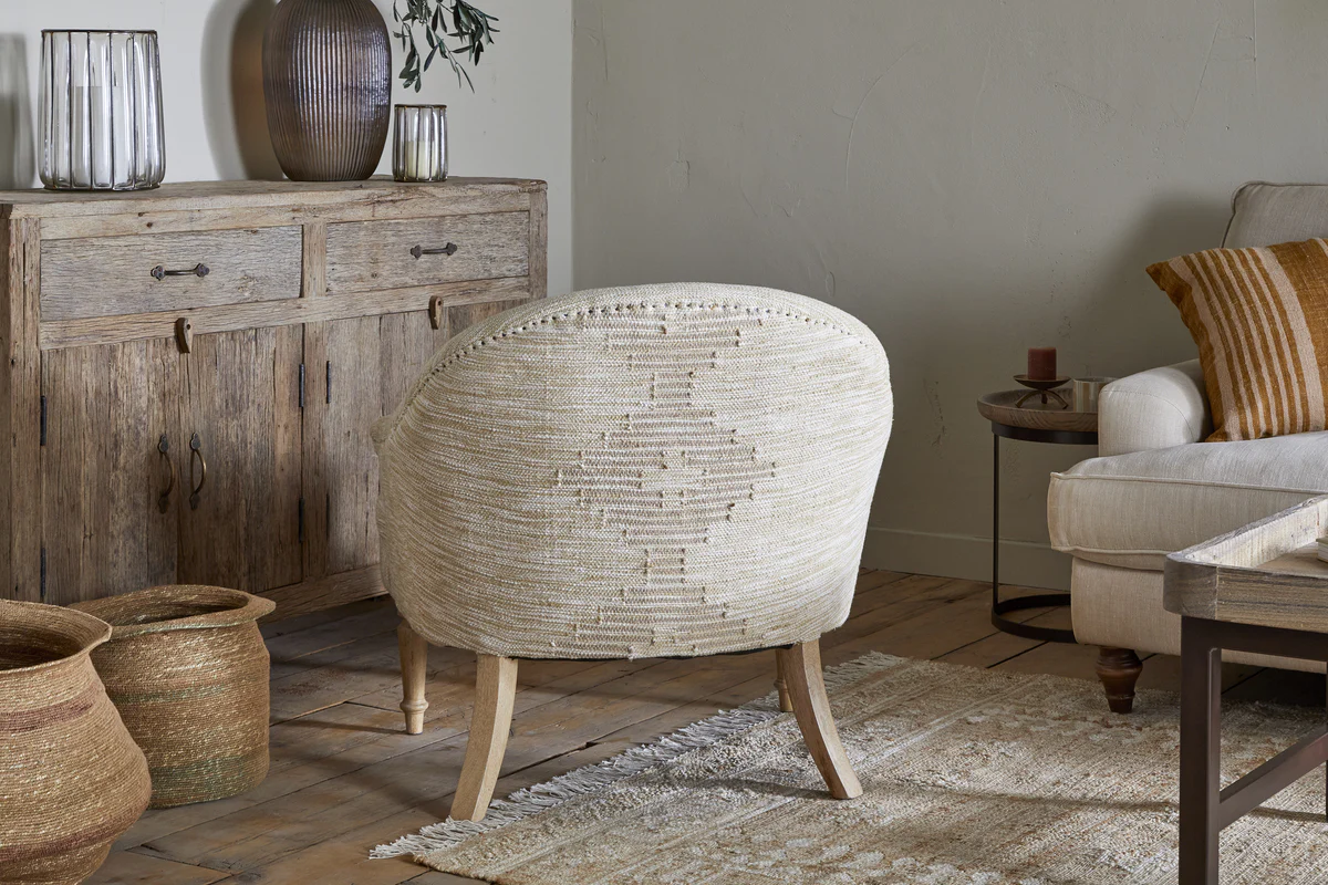 Aranya Cotton & Jute Occasional Chair - Natural - Image 4