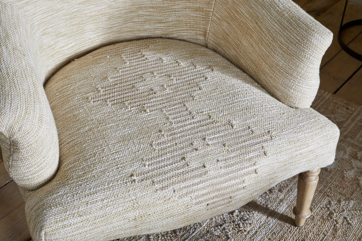 Aranya Cotton & Jute Occasional Chair - Natural - Image 6