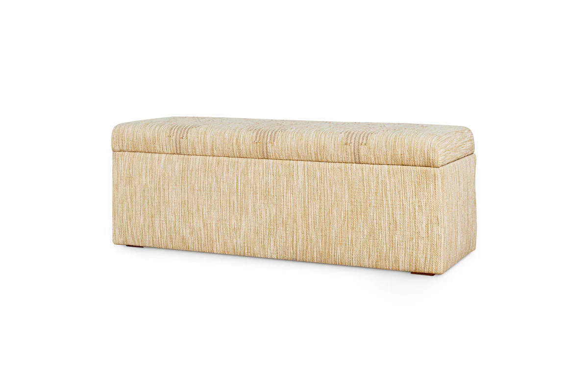 Aranya Cotton & Jute Upholstered Storage Bench - Natural - Image 11