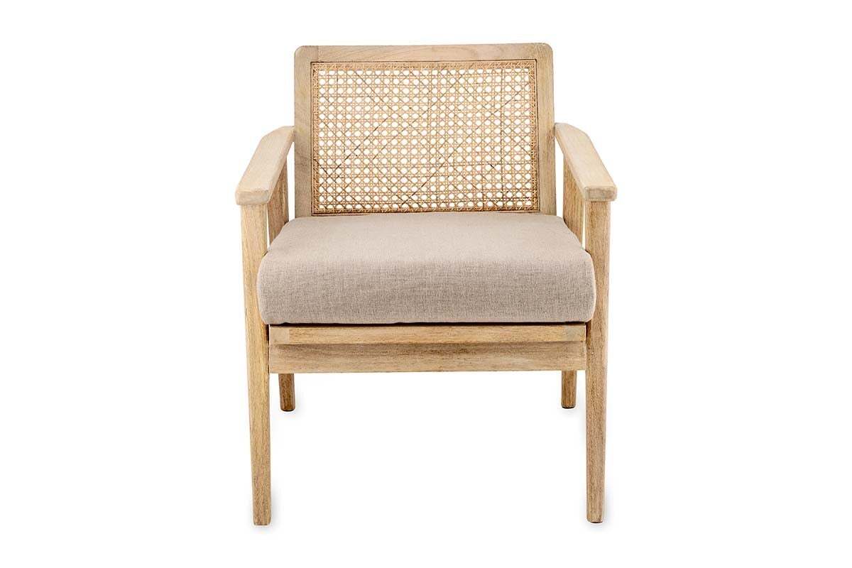 Atri Mango Wood & Cane Occasional Chair - Image 6