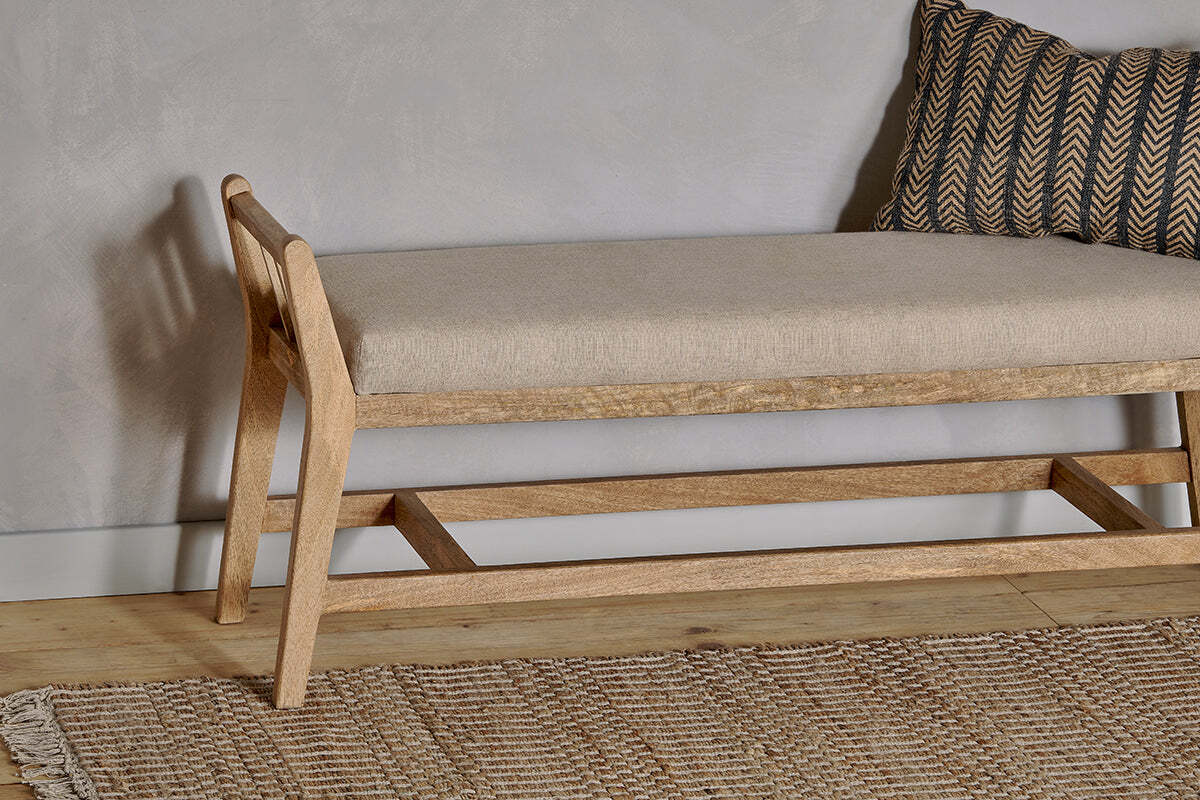 Avanthi Upholstered Sleigh Bench - Natural - Image 3