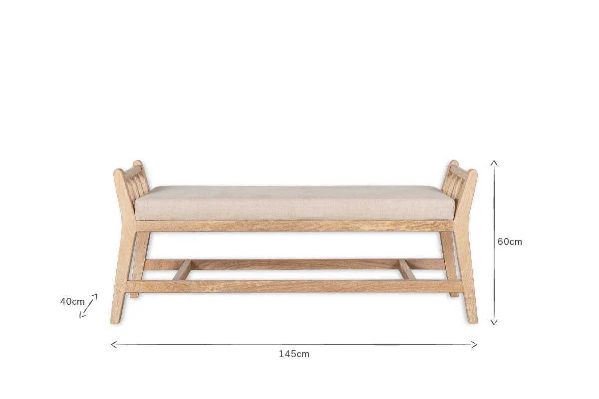 Avanthi Upholstered Sleigh Bench - Natural - Image 7