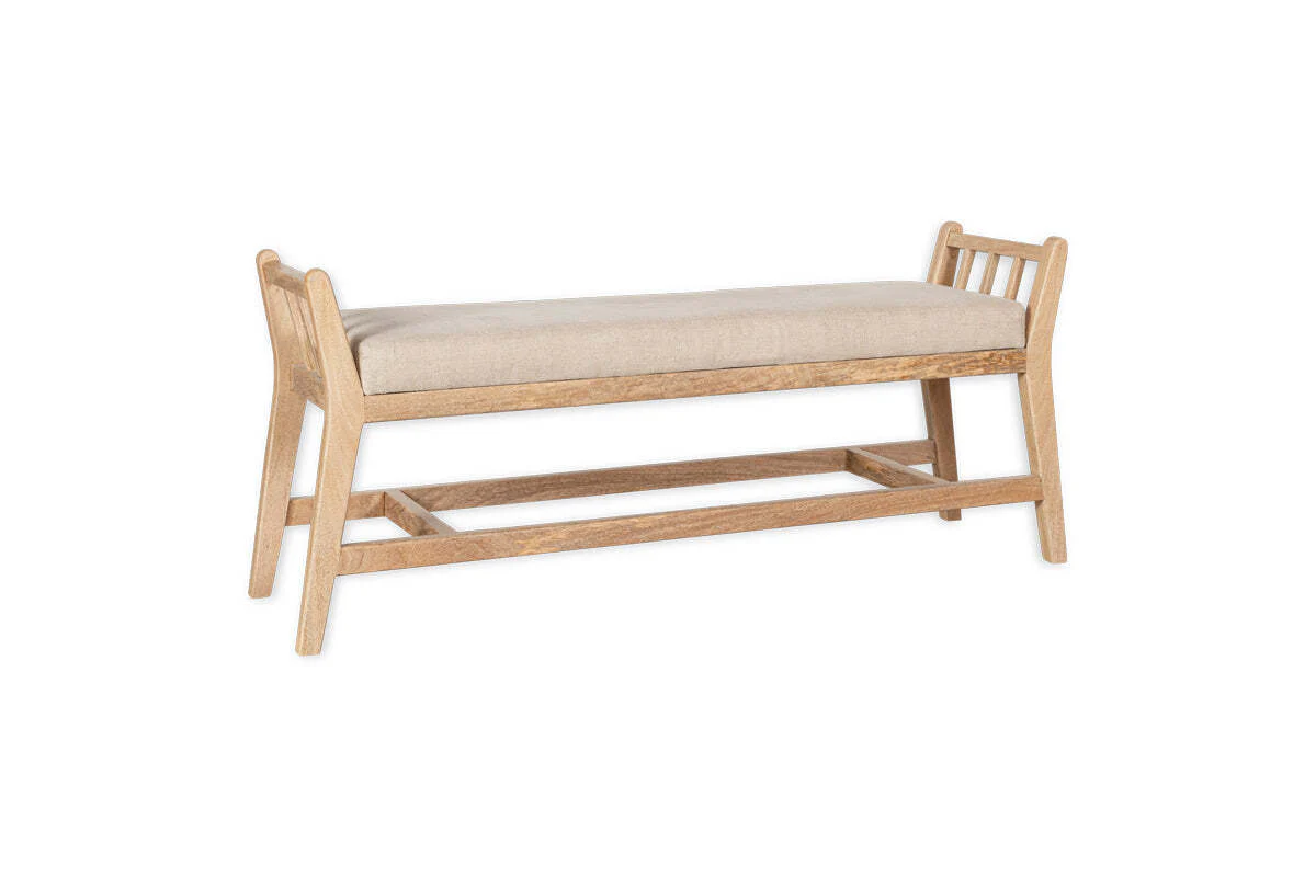 Avanthi Upholstered Sleigh Bench - Natural - Image 9