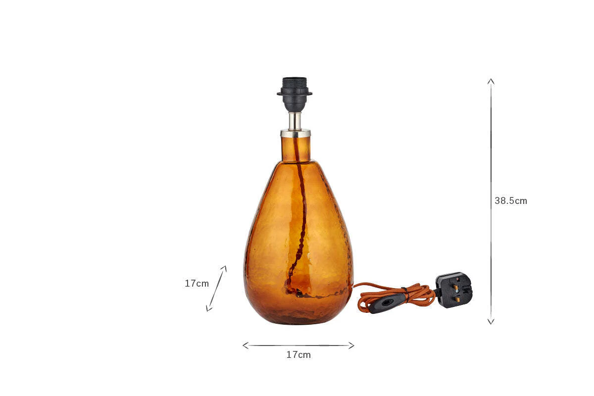 Baba Recycled Glass Lamp - Burnt Amber - Small Tall - Image 5