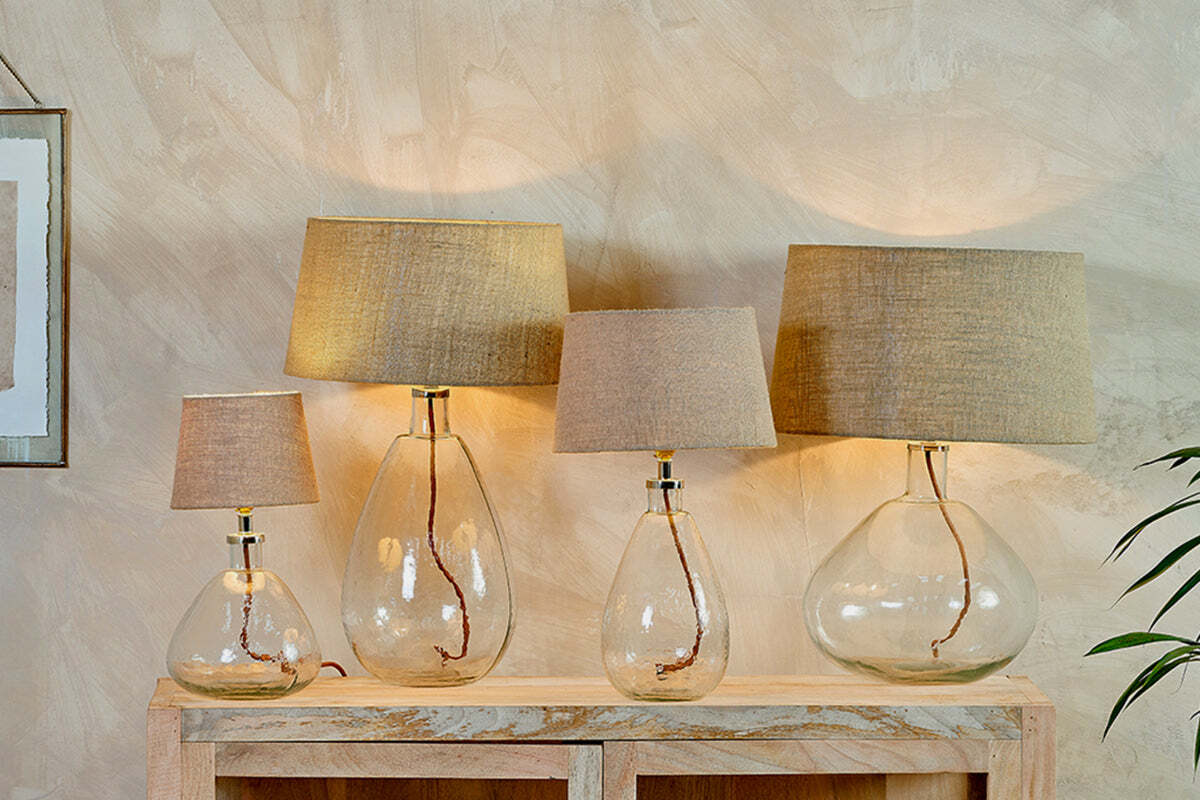 Baba Recycled Glass Lamp - Clear - Large Wide - Image 2