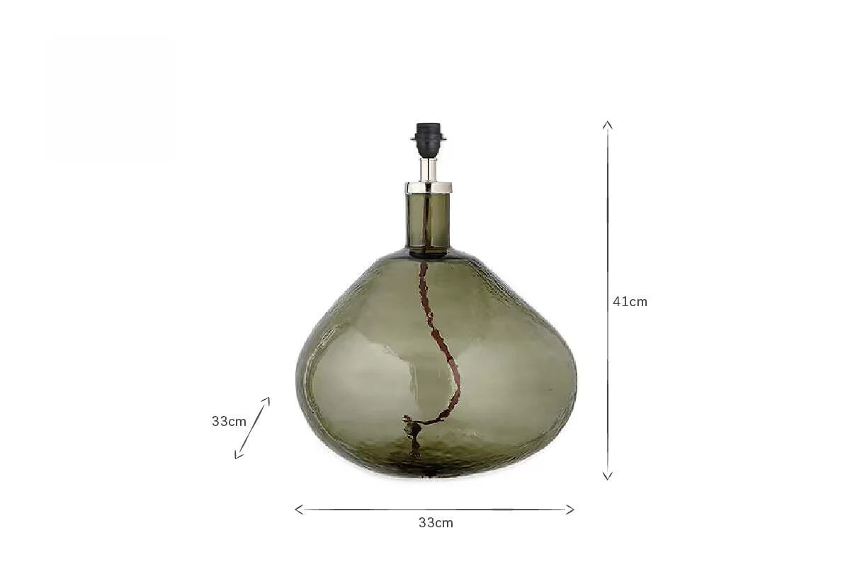 Baba Recycled Glass Lamp - Green - Large Wide - Image 3