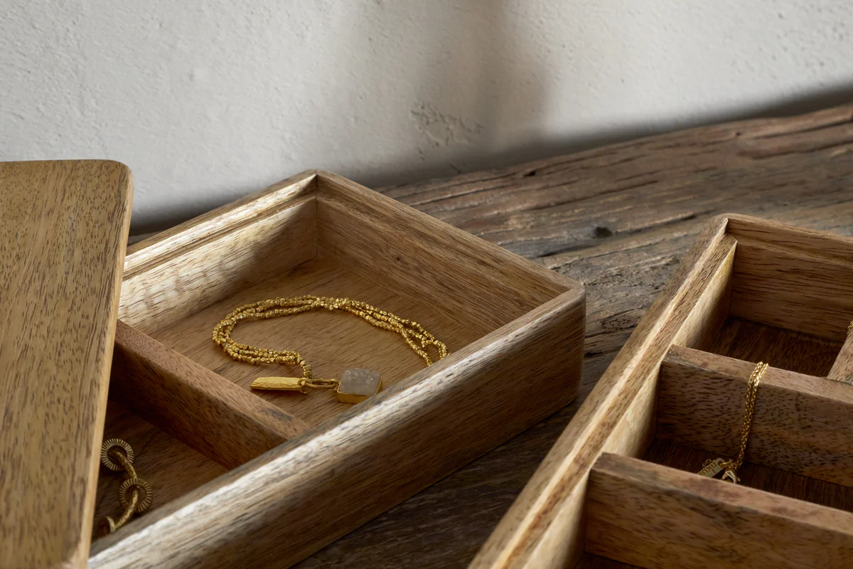 Chanya Mango Wood Jewellery Box - Natural - Image 4