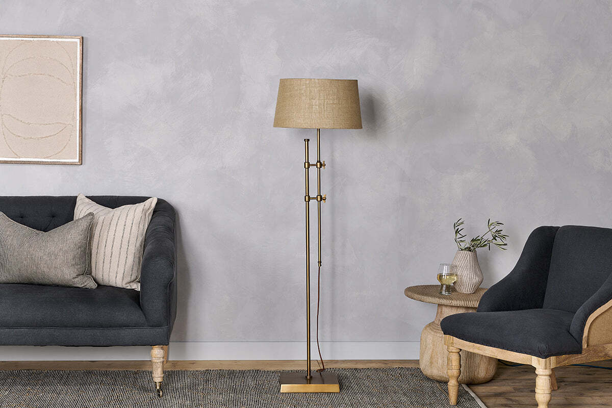 Chintala Iron Floor Lamp - Antique Brass - Image 3