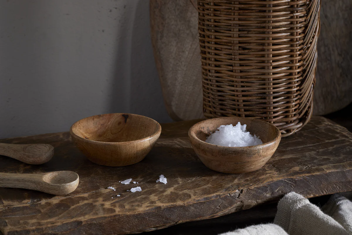 Daruka Salt & Pepper Dipping Bowls with Spoons - Natural - Image 3