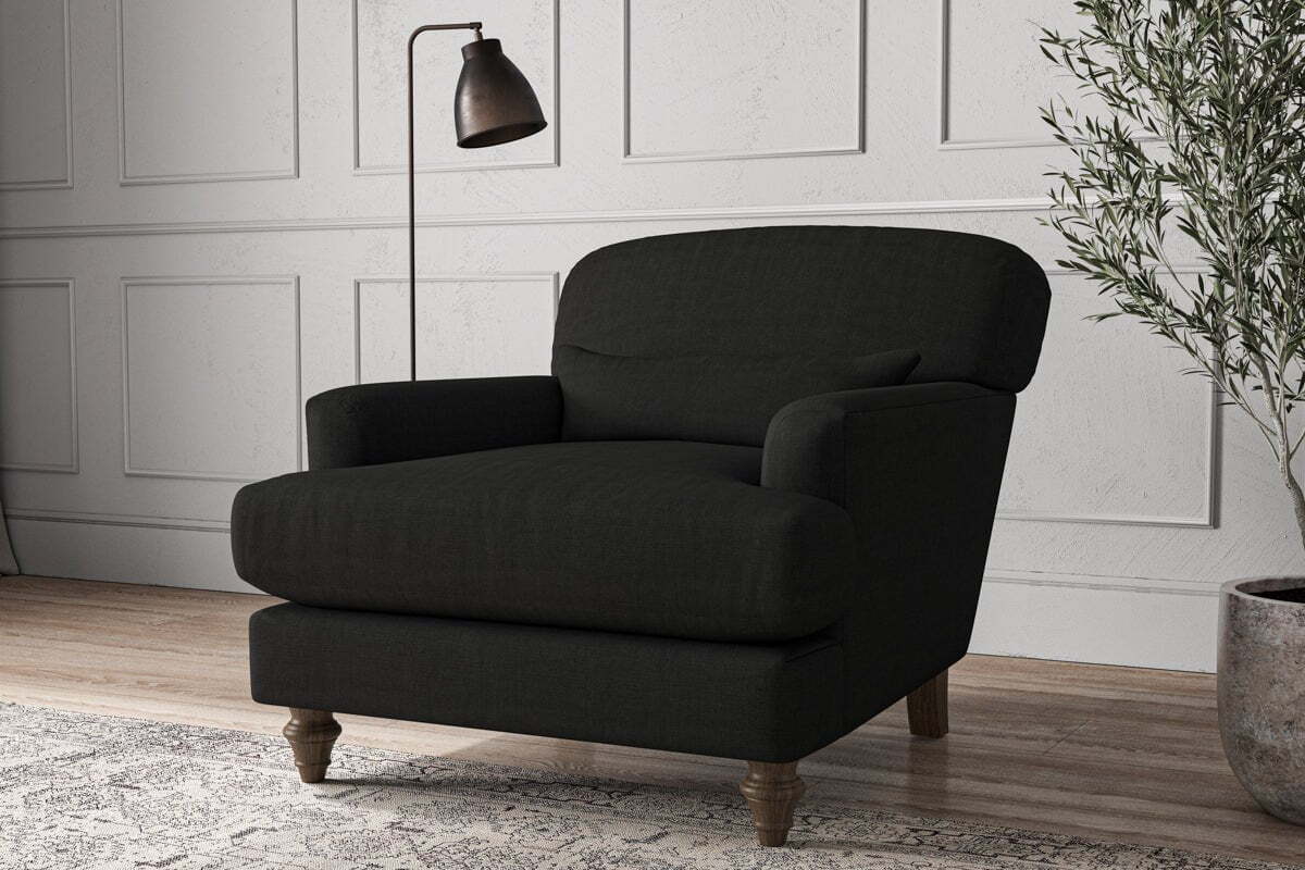 Deni Armchair - Brera Linen Charcoal - Image 2