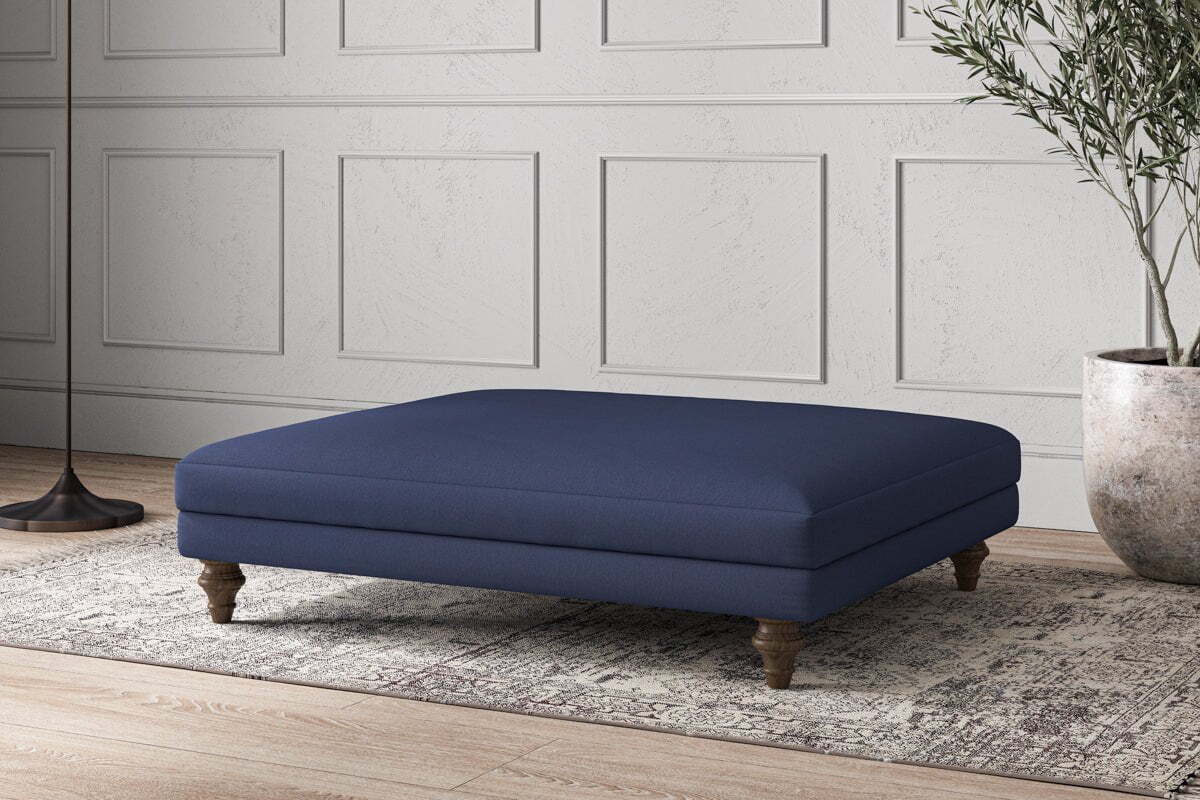 Deni Grand Footstool - Recycled Cotton Navy - Image 2