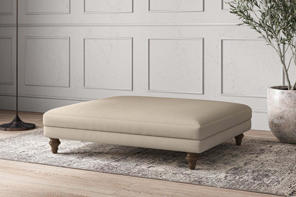 Deni Grand Footstool - Recycled Cotton Stone - Image 2