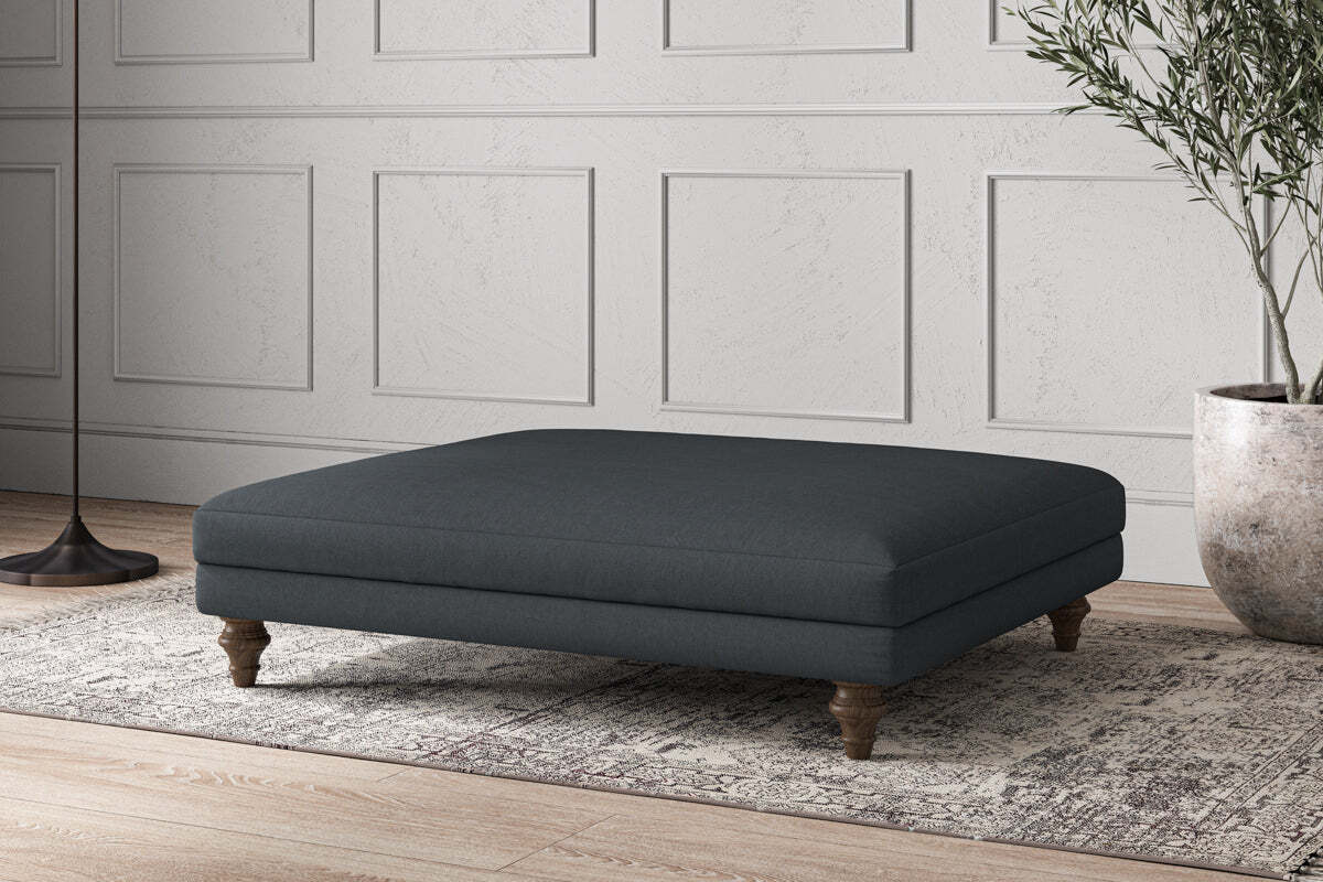 Deni Grand Footstool - Recycled Cotton Thunder - Image 2