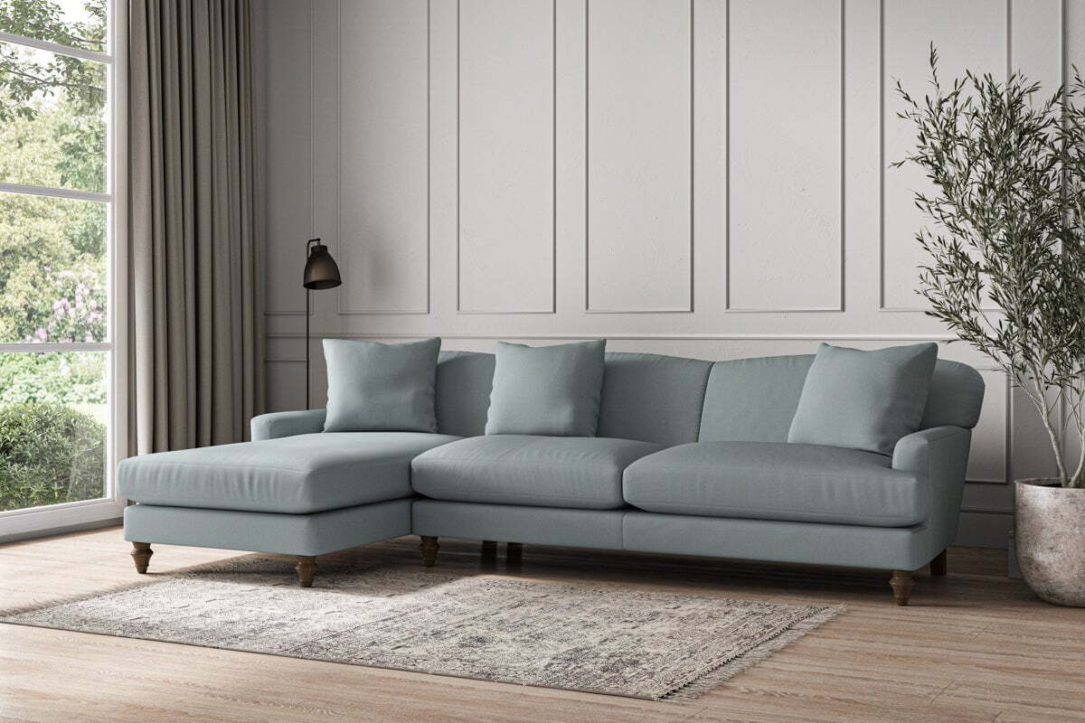 Deni Grand Left Hand Chaise Sofa - Recycled Cotton Horizon - Image 2