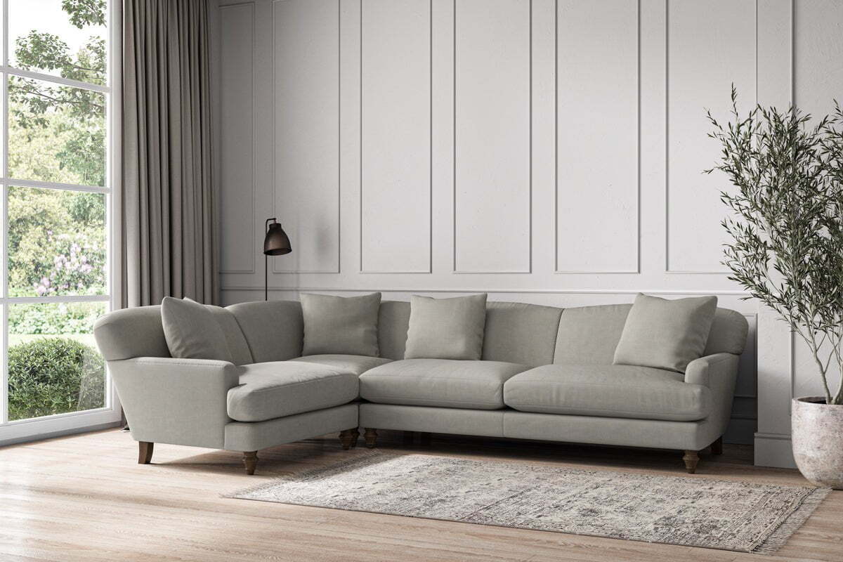 Deni Grand Left Hand Corner Sofa - Brera Linen Smoke - Image 2