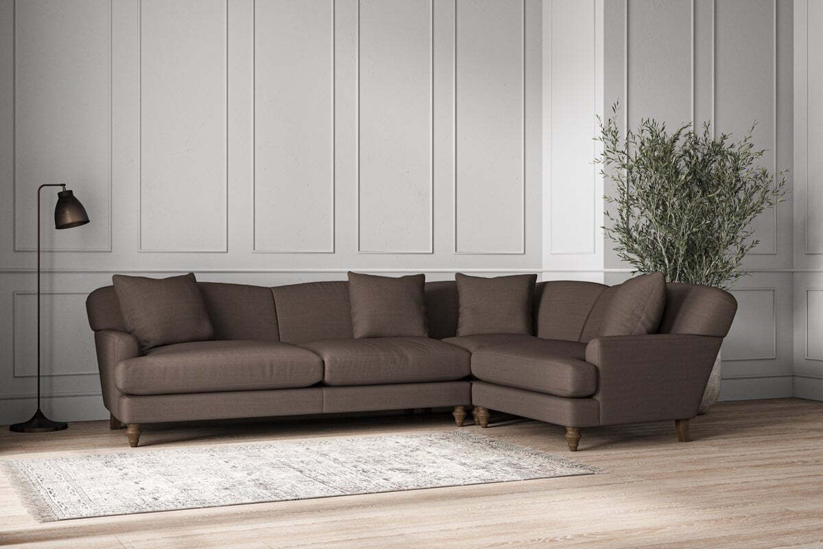 Deni Grand Right Hand Corner Sofa - Recycled Cotton Mocha - Image 2