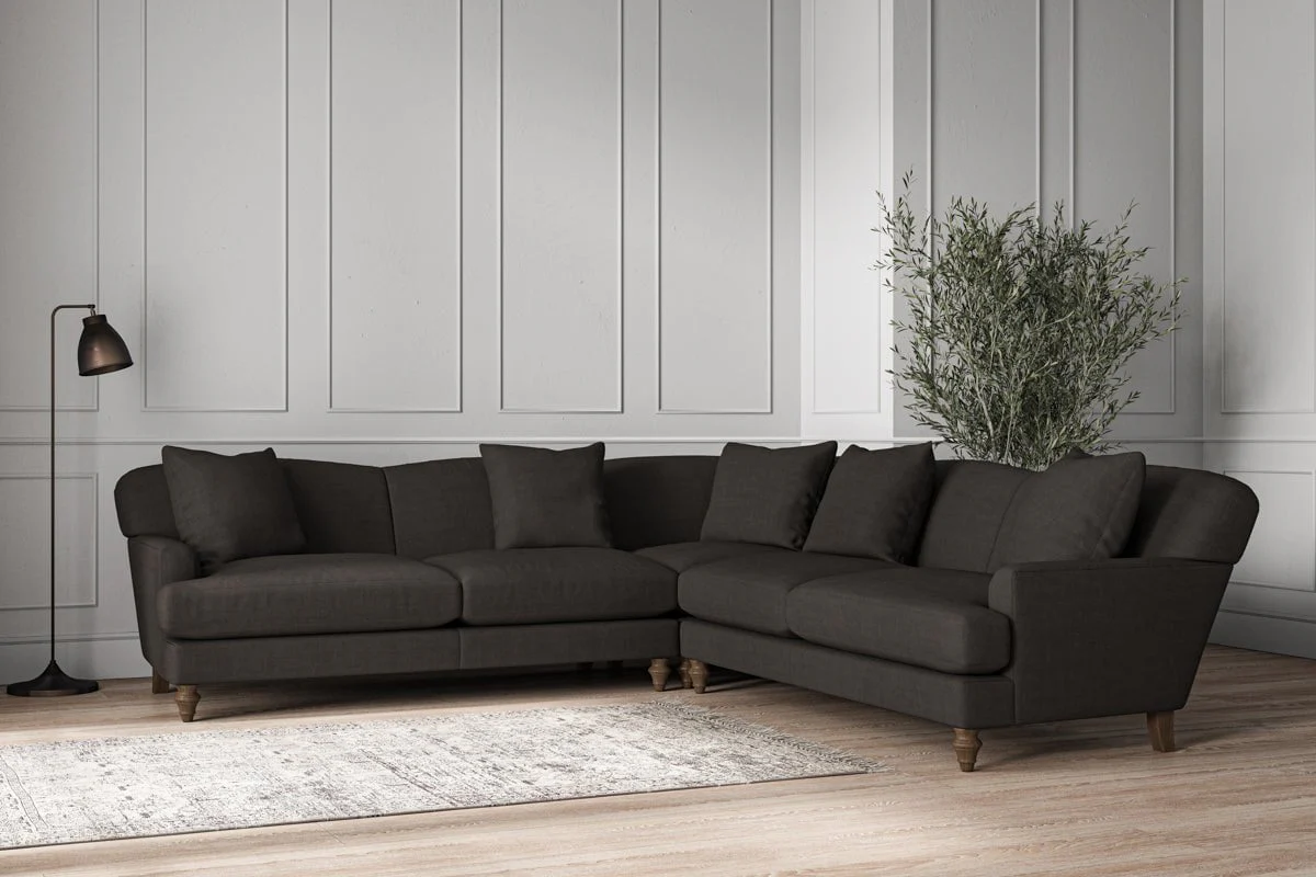 Deni Large Corner Sofa - Brera Linen Espresso - Image 2