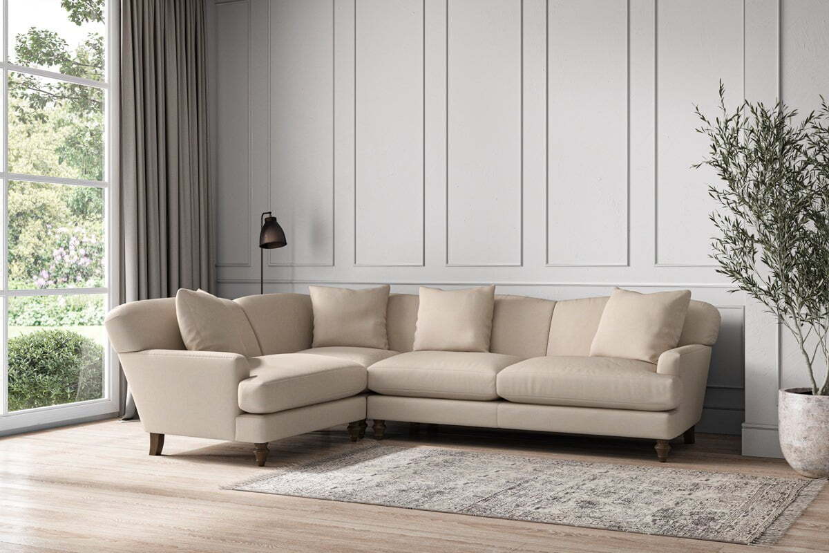 Deni Large Left Hand Corner Sofa - Recycled Cotton Natural - Image 2