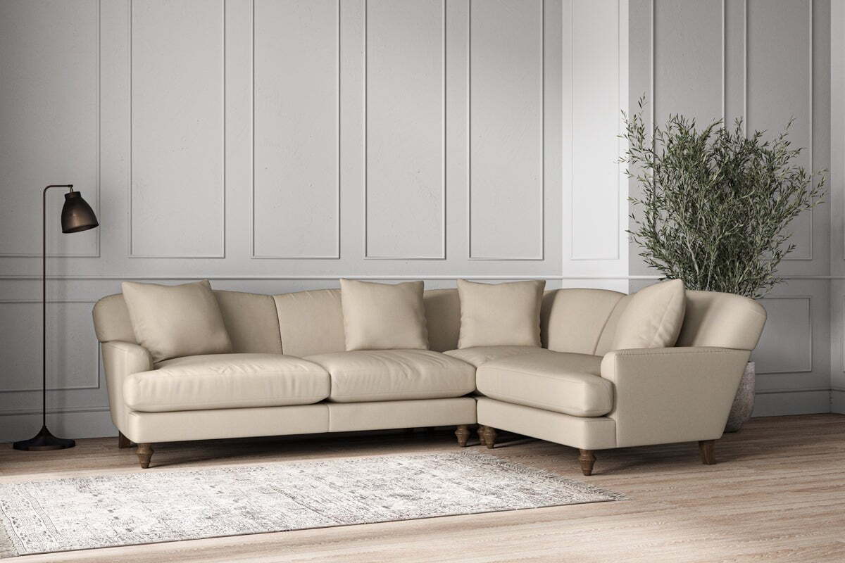 Deni Large Right Hand Corner Sofa - Recycled Cotton Stone - Image 2
