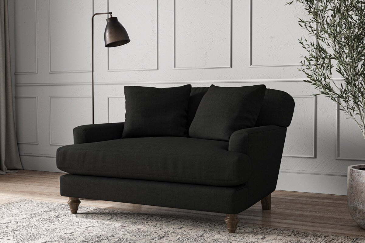 Deni Love Seat - Brera Linen Charcoal - Image 2