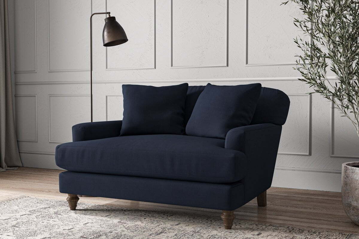 Deni Love Seat - Brera Linen Indigo - Image 2