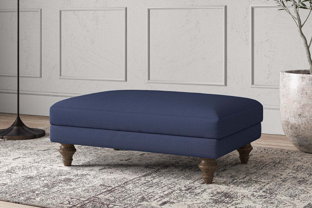 Deni Medium Footstool - Recycled Cotton Navy - Image 2
