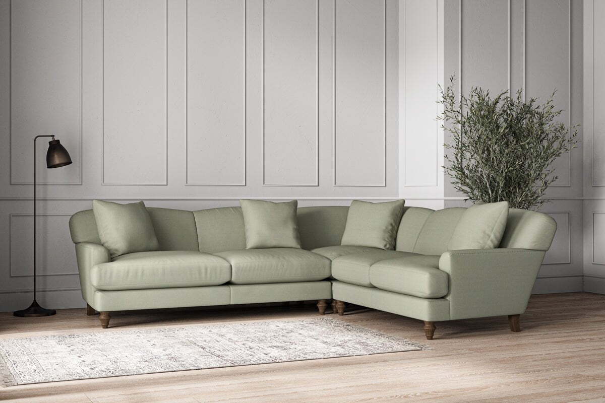 Deni Super Grand Right Hand Corner Sofa - Recycled Cotton Seaspray - Image 2