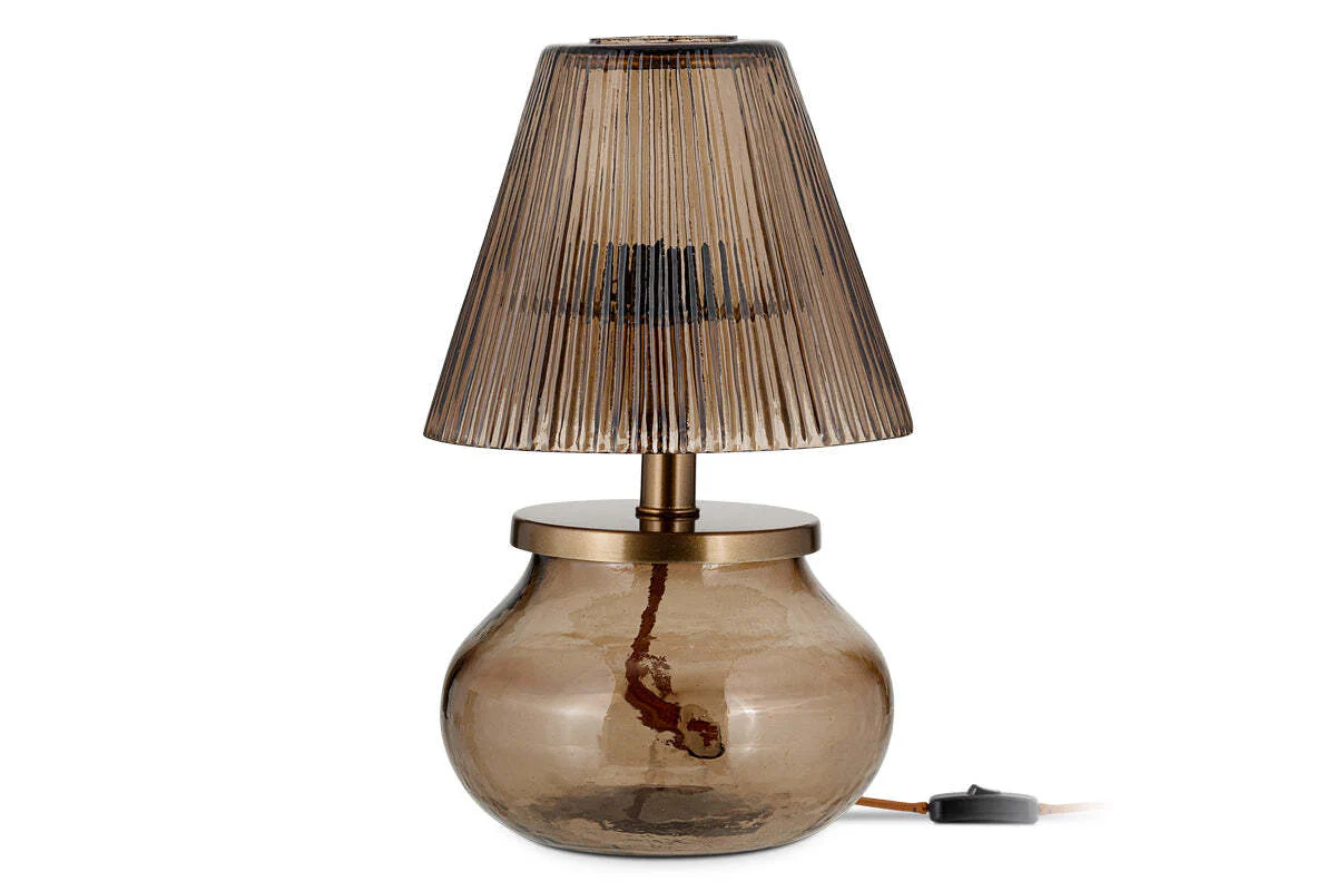 Dimalai Recycled Glass Table Lamp - Brown Smoke - Image 5