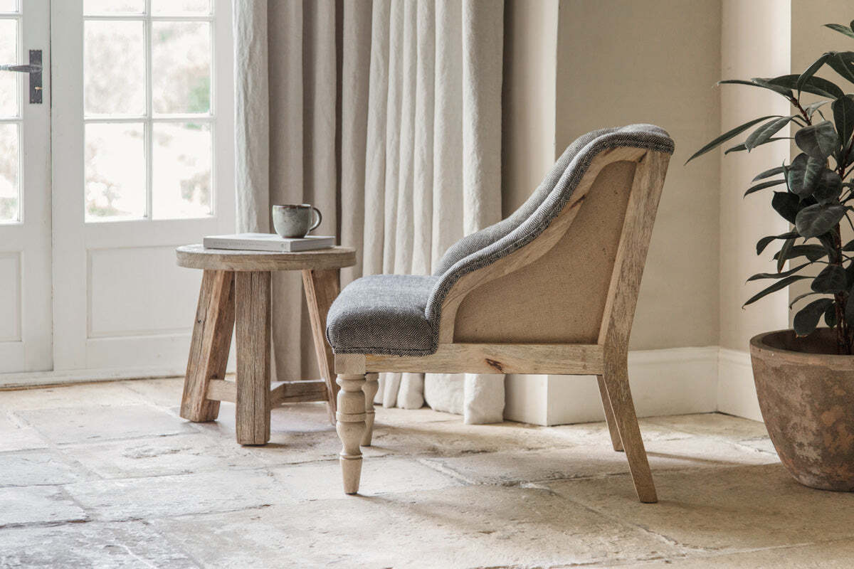 Elbu Deconstructed Jacquard Weave Armchair - Charcoal - Image 3