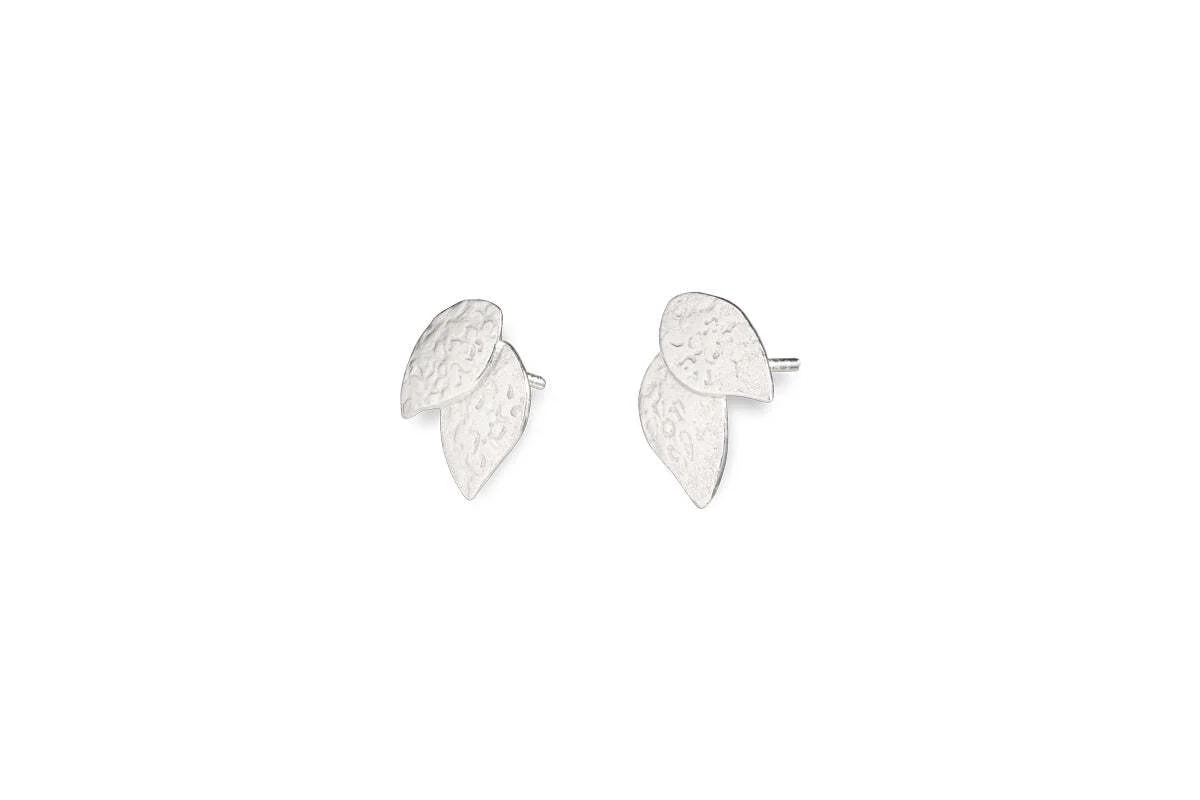 Elina Double Leaf Earrings - Silver - Image 3