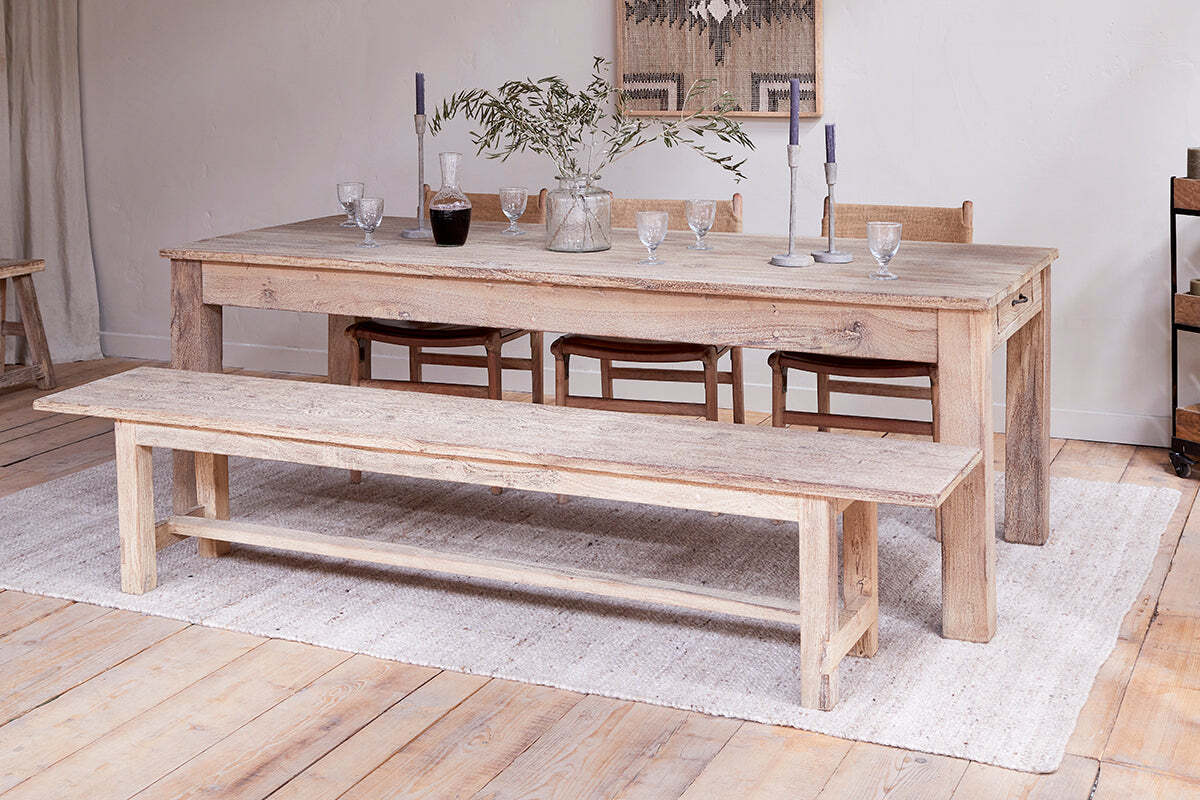 Fioni Reclaimed Wood Dining Table - Natural - Image 4