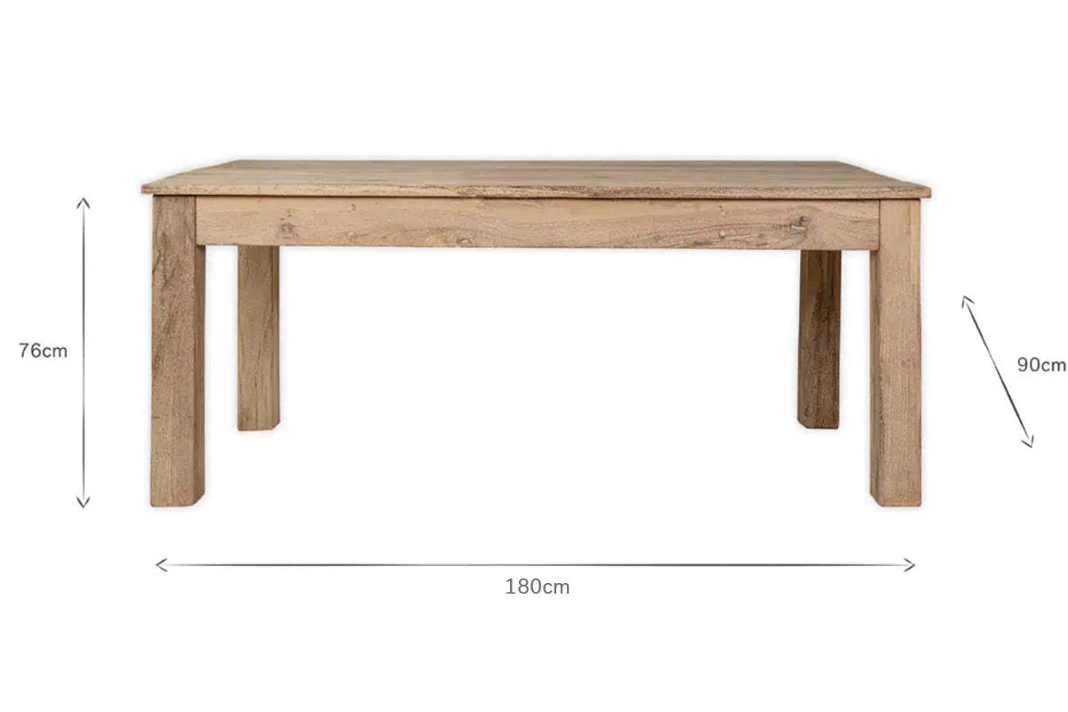 Fioni Reclaimed Wood Dining Table - Natural - Image 8