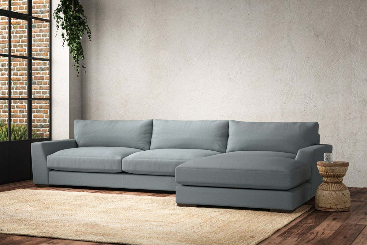 Guddu Grand Right Hand Chaise Sofa - Recycled Cotton Horizon - Image 2