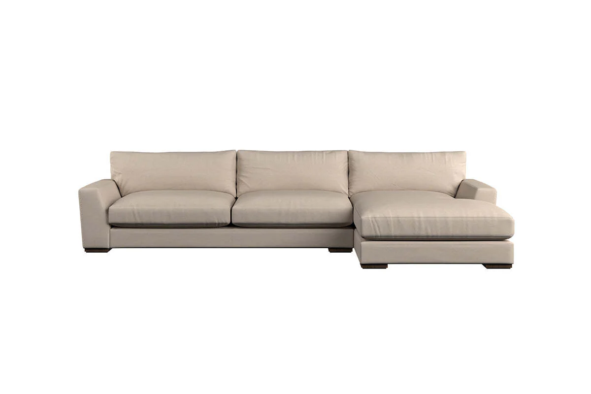 Guddu Grand Right Hand Chaise Sofa - Recycled Cotton Stone - Image 3