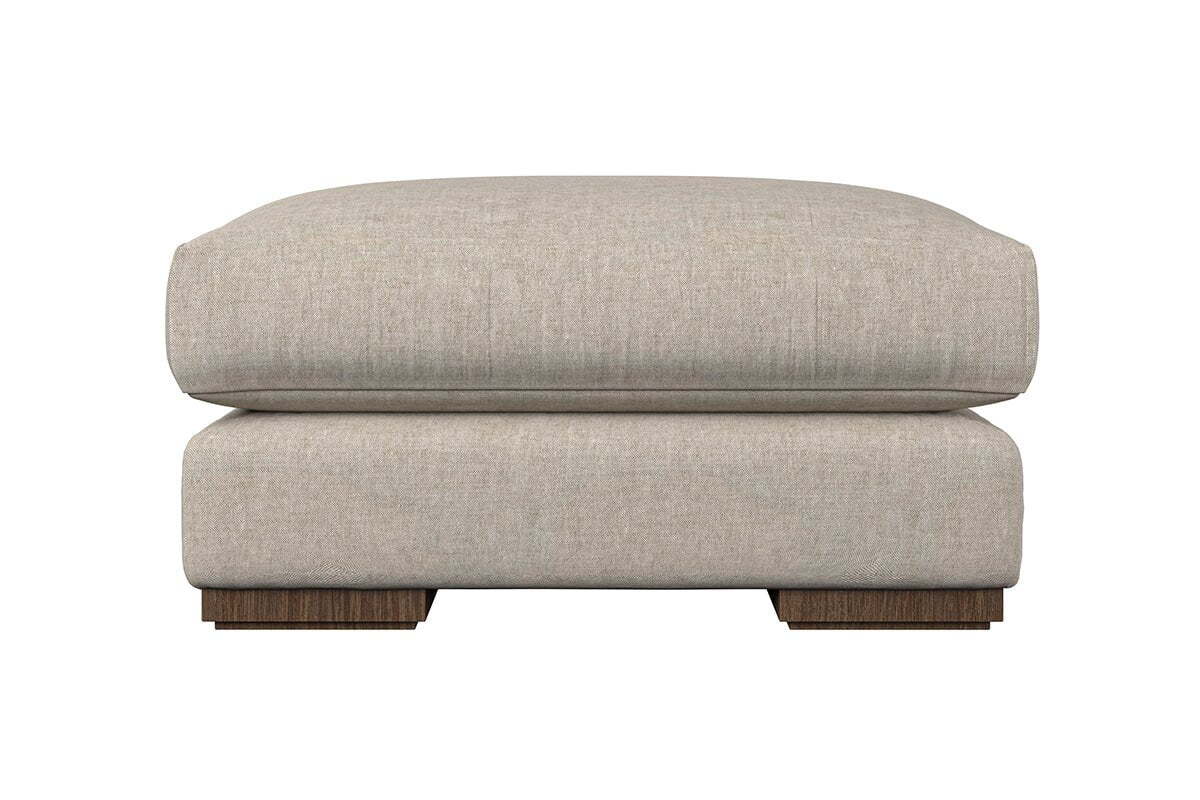 Guddu Large Footstool - Brera Linen Chestnut - Image 3