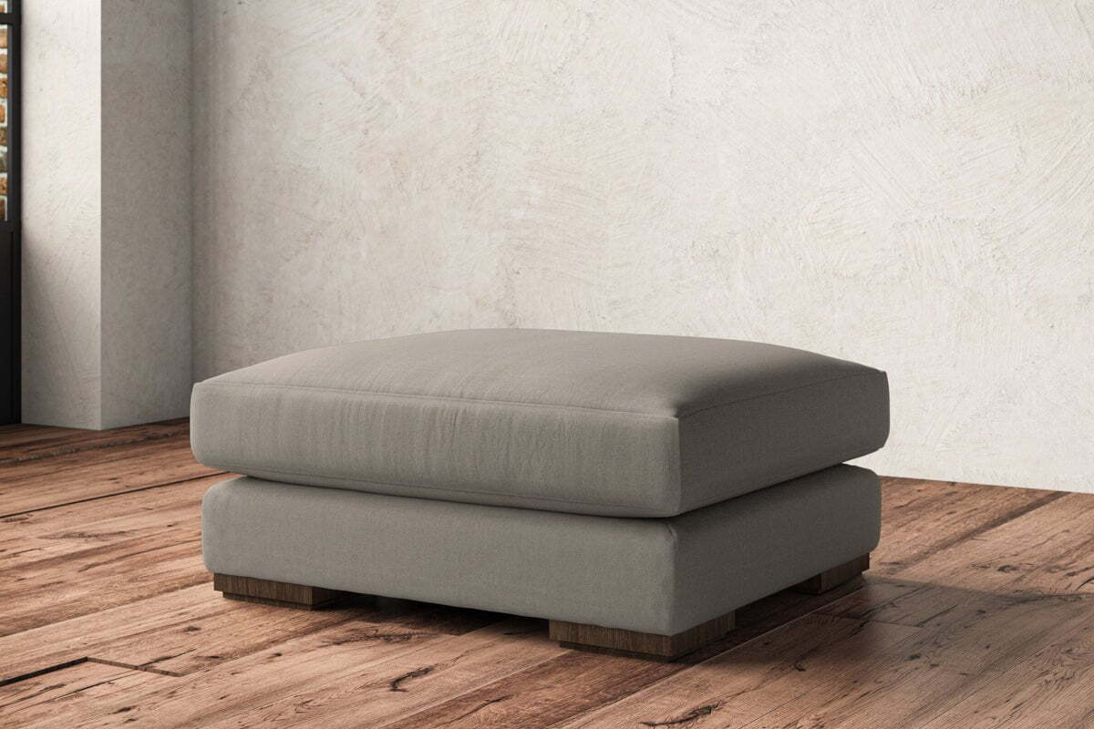 Guddu Large Footstool - Recycled Cotton Flax - Image 2