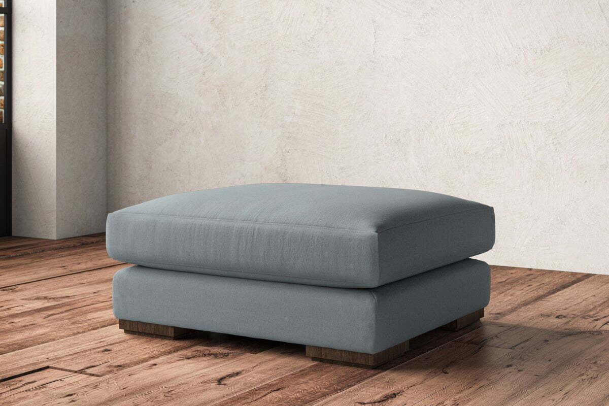 Guddu Large Footstool - Recycled Cotton Horizon - Image 2
