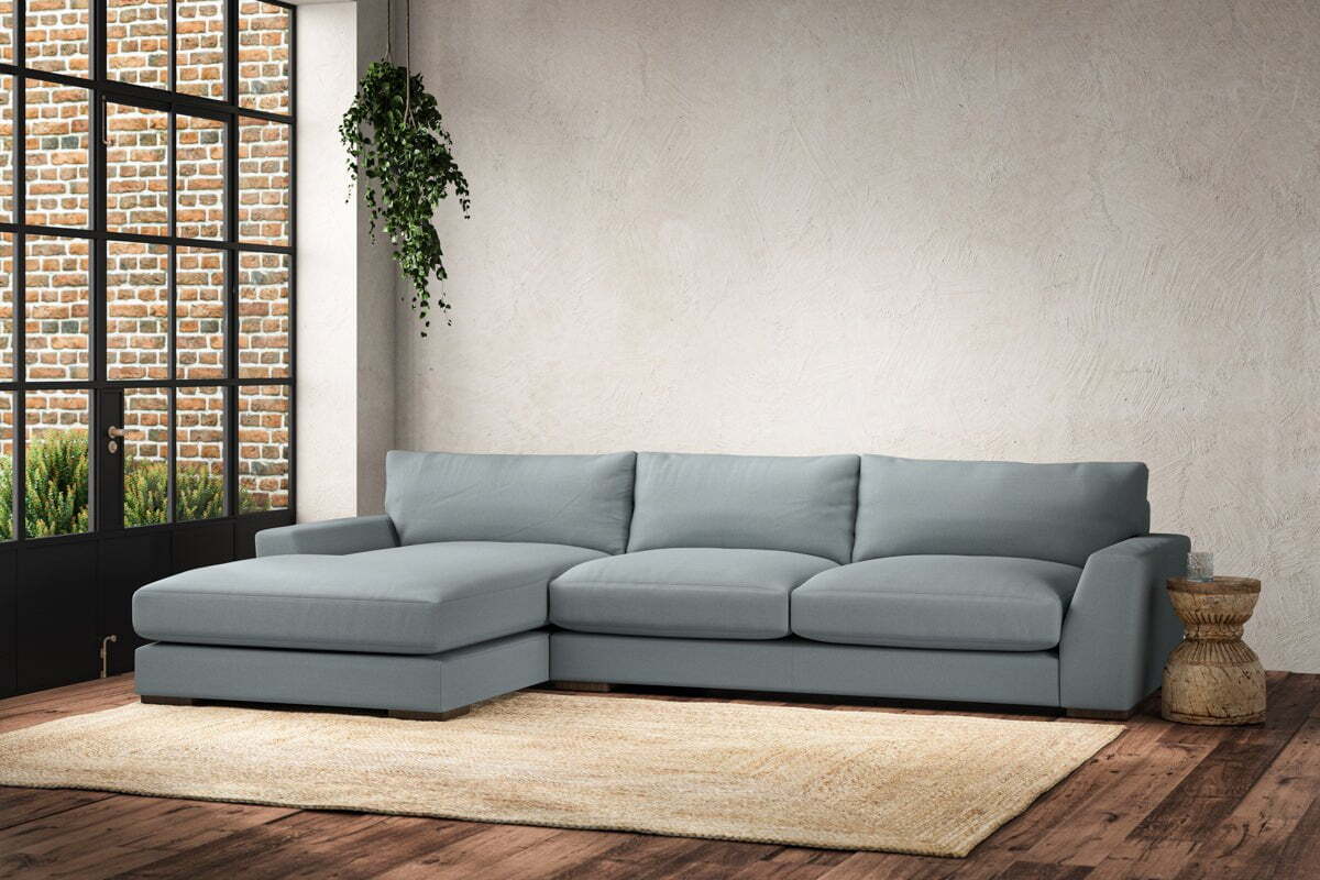 Guddu Large Left Hand Chaise Sofa - Recycled Cotton Horizon - Image 2
