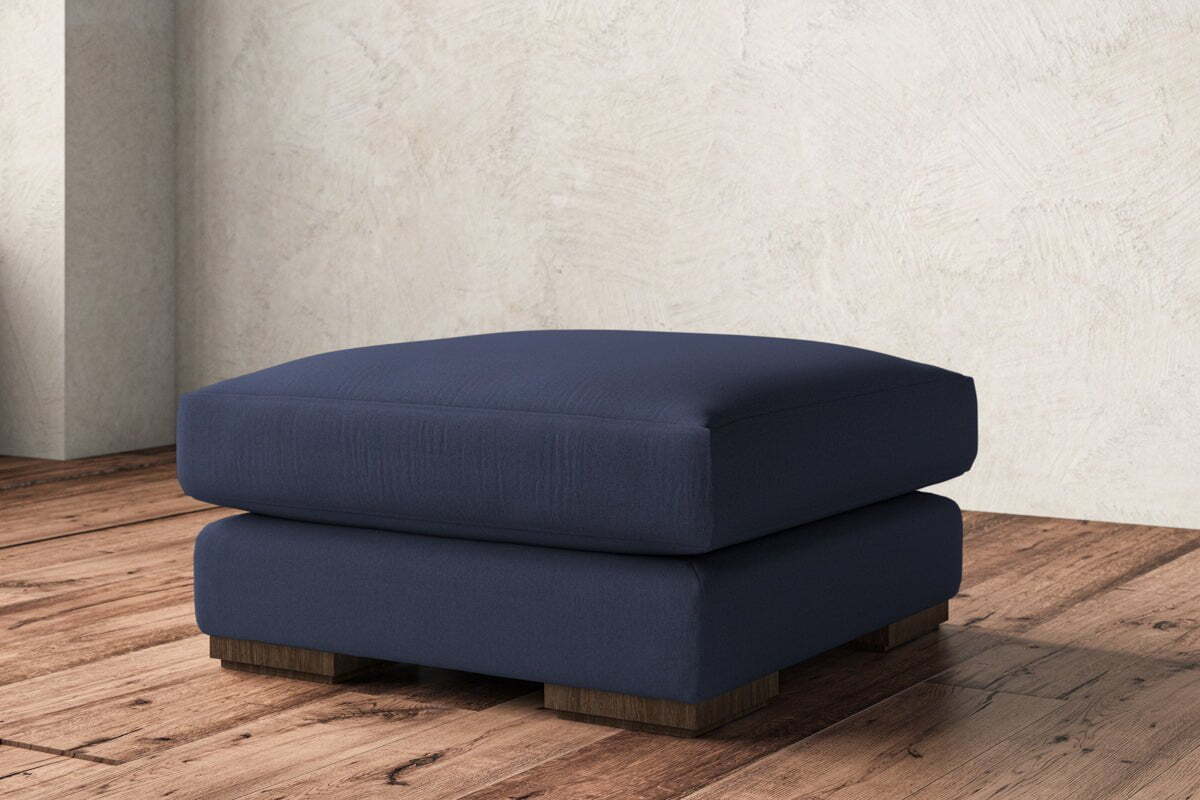 Guddu Medium Footstool - Recycled Cotton Navy - Image 2