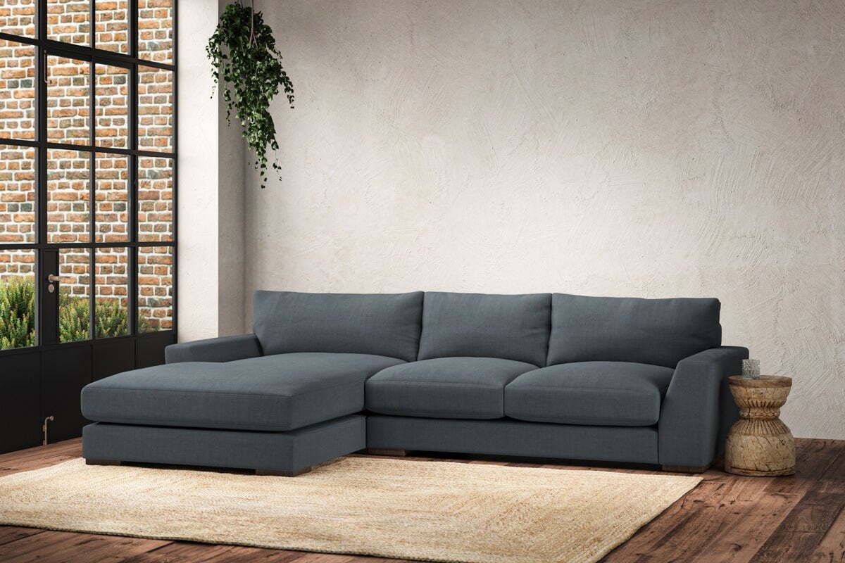 Guddu Medium Left Hand Chaise Sofa - Brera Linen Dusk - Image 2