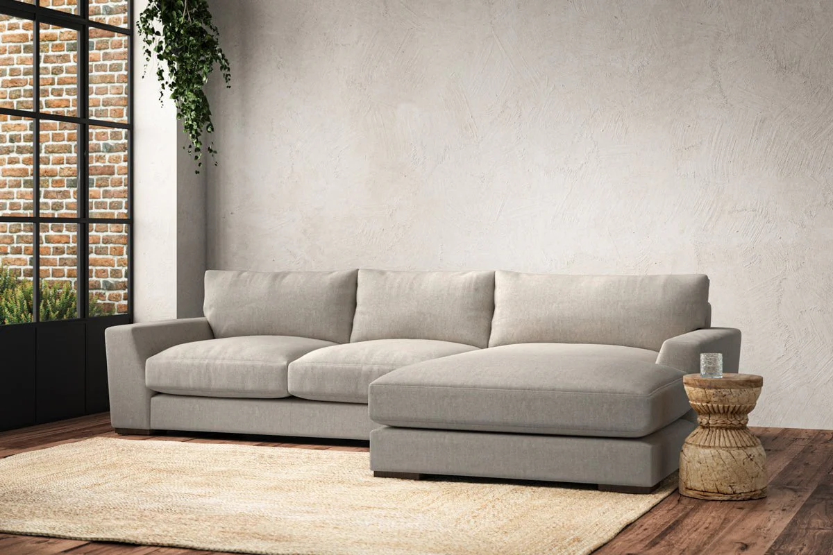 Guddu Medium Right Hand Chaise Sofa - Brera Linen Natural - Image 3