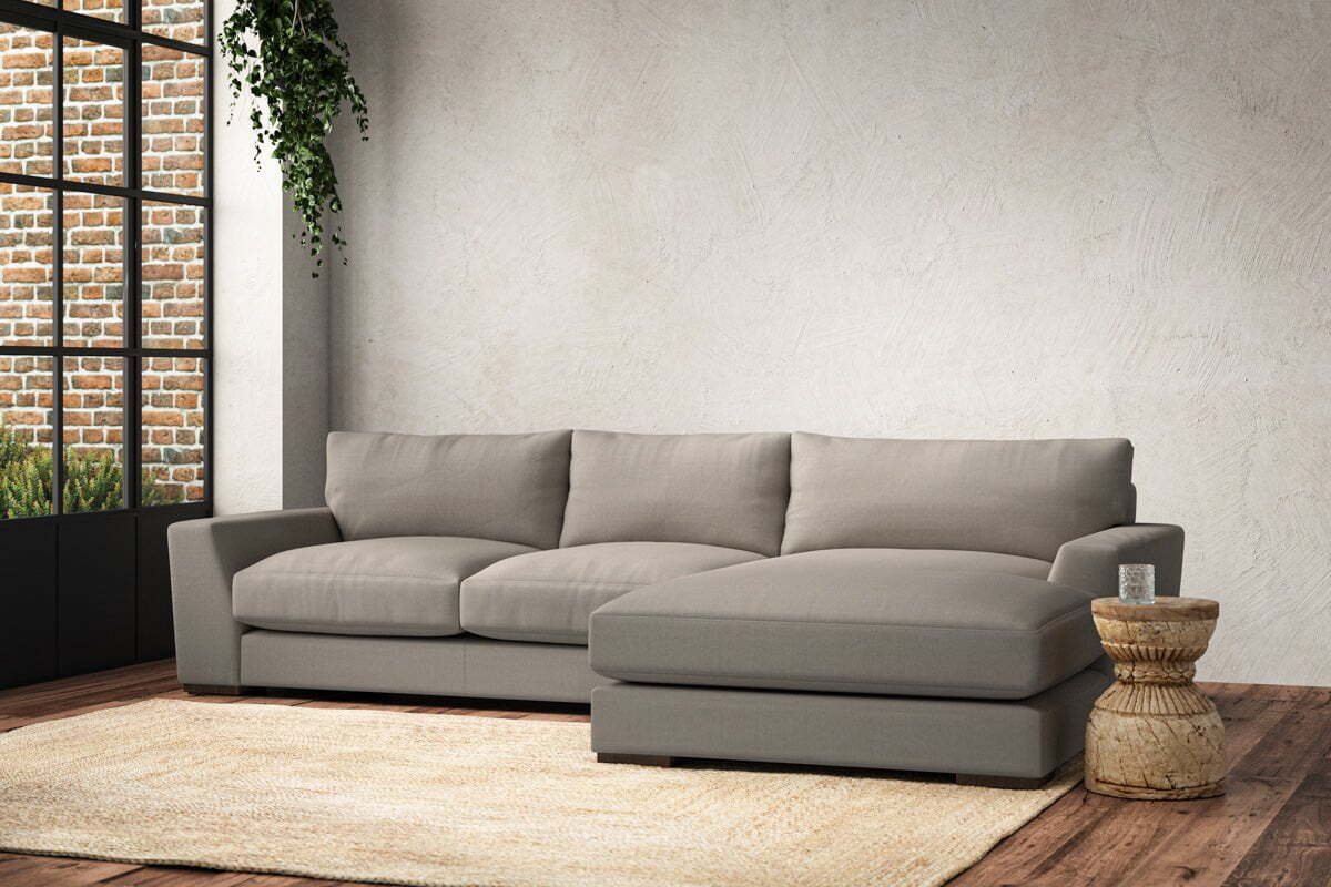 Guddu Medium Right Hand Chaise Sofa - Recycled Cotton Flax - Image 2