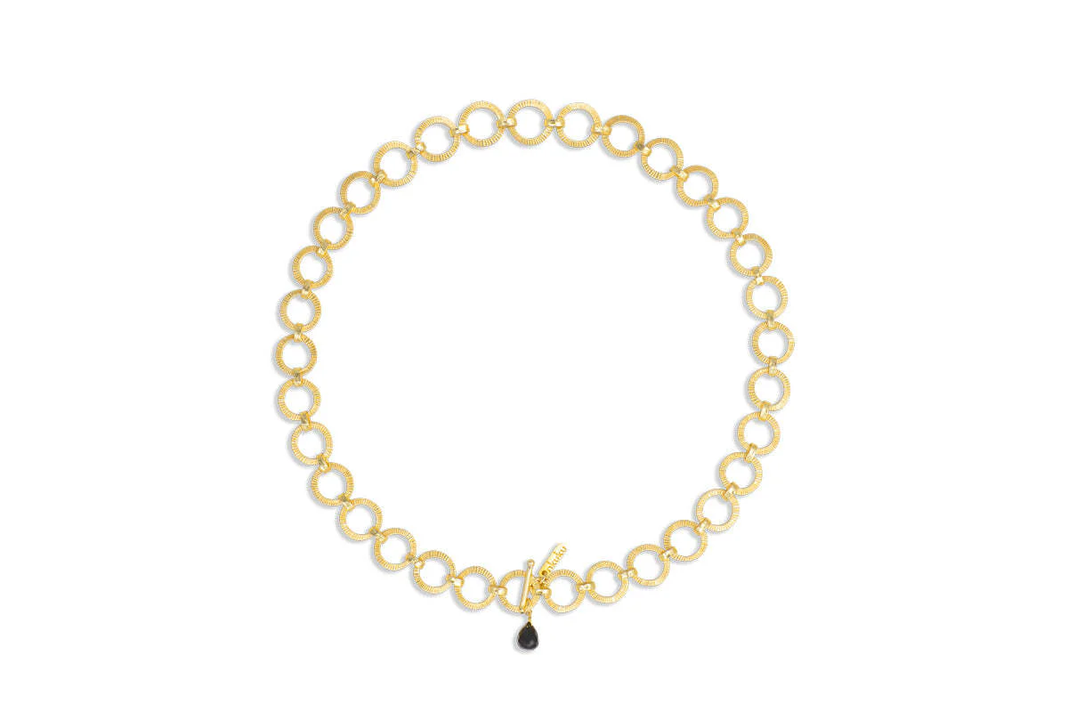 Hara Onyx Necklace - Gold - Image 5