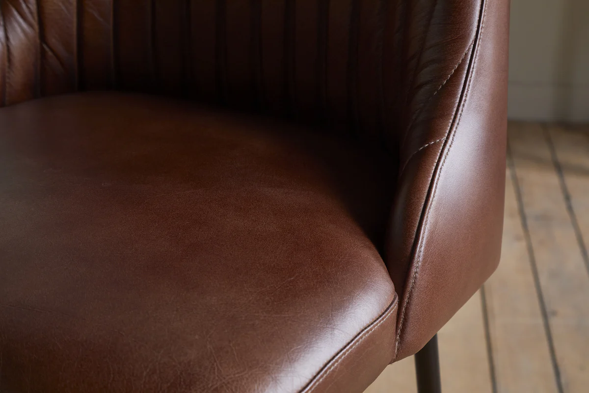 Harsha Leather Counter Chair - Chocolate Brown - Image 6
