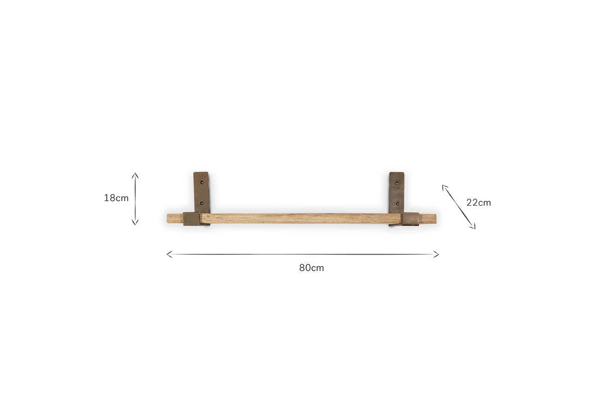 Ibo Reclaimed Wood & Iron Shelf - Natural - Image 5