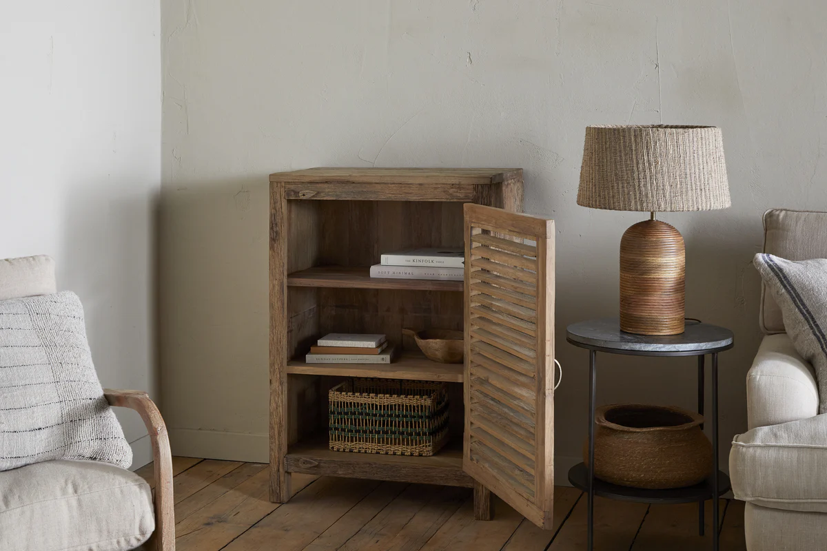 Ibo Reclaimed Wood Slatted Low Cabinet - Natural - Image 4
