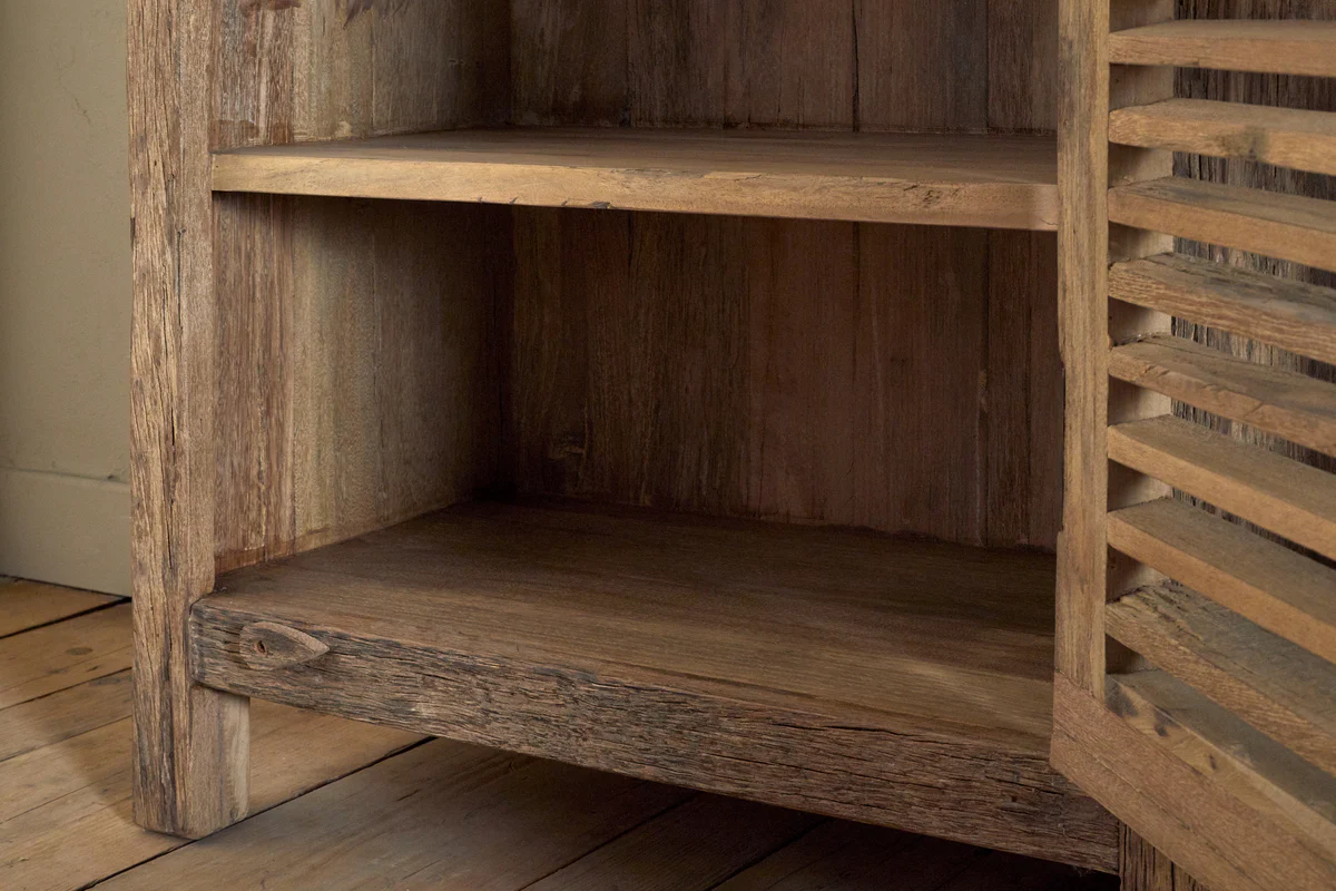 Ibo Reclaimed Wood Slatted Low Cabinet - Natural - Image 8